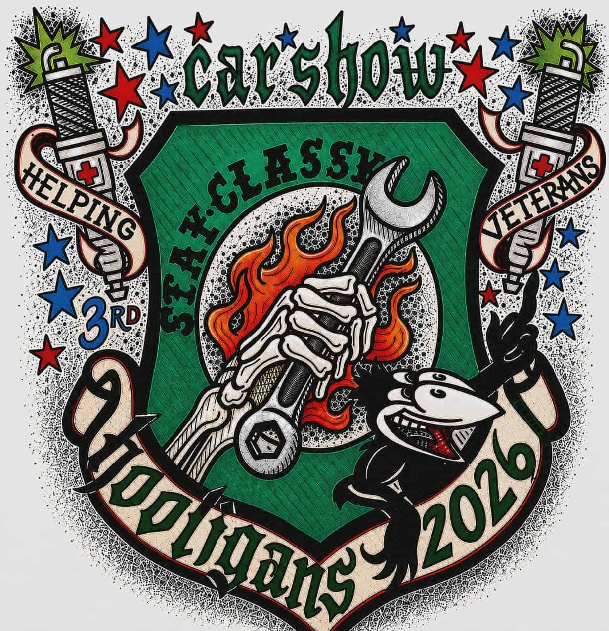 3rd Annual Hooligans Helping Veterans Car Show event at Victory Lane Omaha in Elkhorn, NE on September 26, 2026