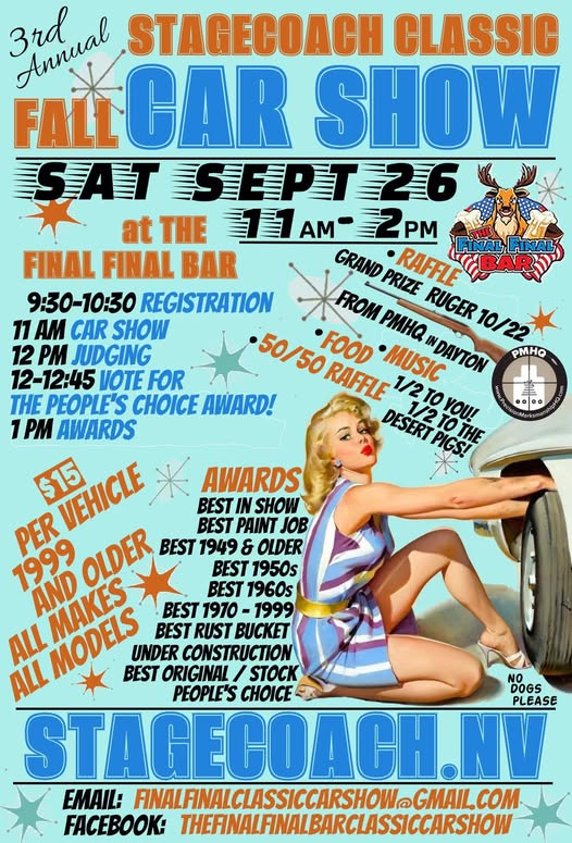 3rd Annual Stagecoach Classic Fall Car Show event at Final Final Bar in Stagecoach, NV on September 26, 2026