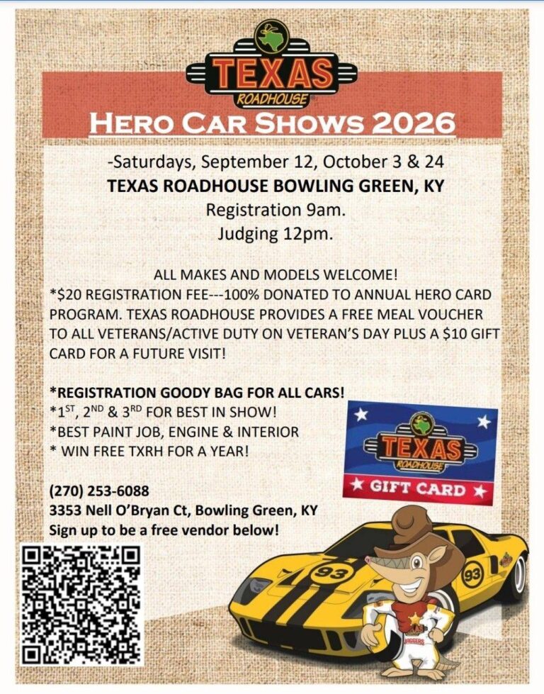 Texas Roadhouse Hero Car Shows car show in Bowling Green, KY