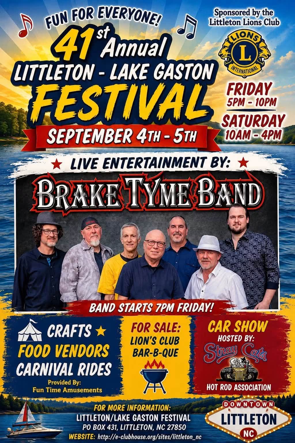 41st Annual Littleton-Lake Gaston Festival event at Downtown Littleton in Littleton, NC on September 4, 2026