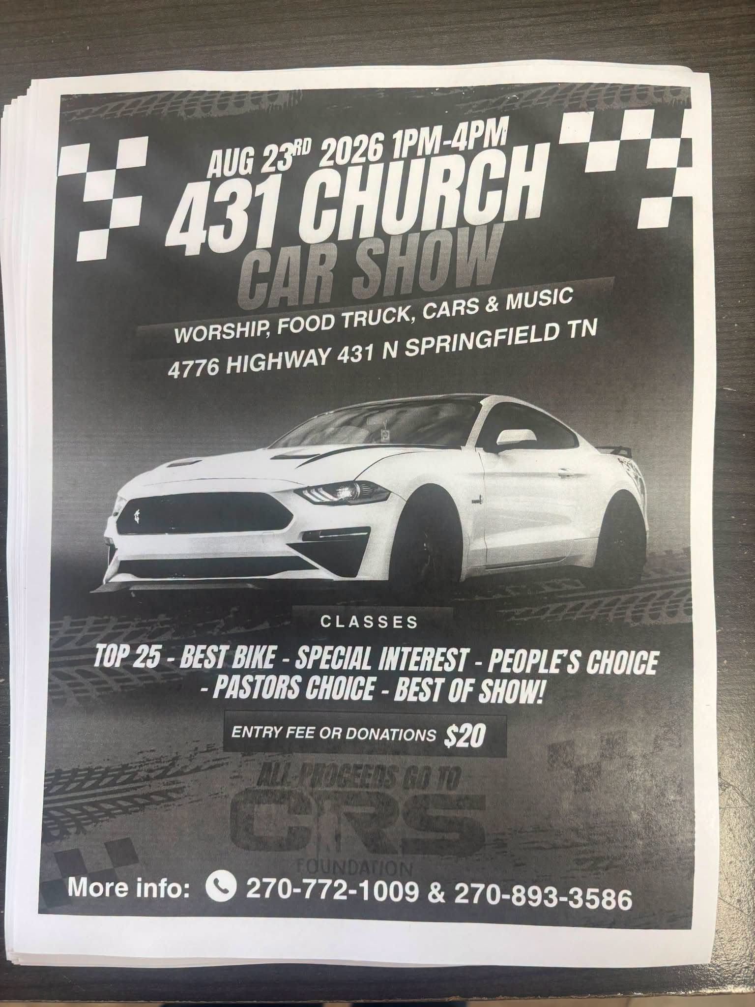 431 Church Car Show event at 431 Church in Springfield, TN on August 23, 2026