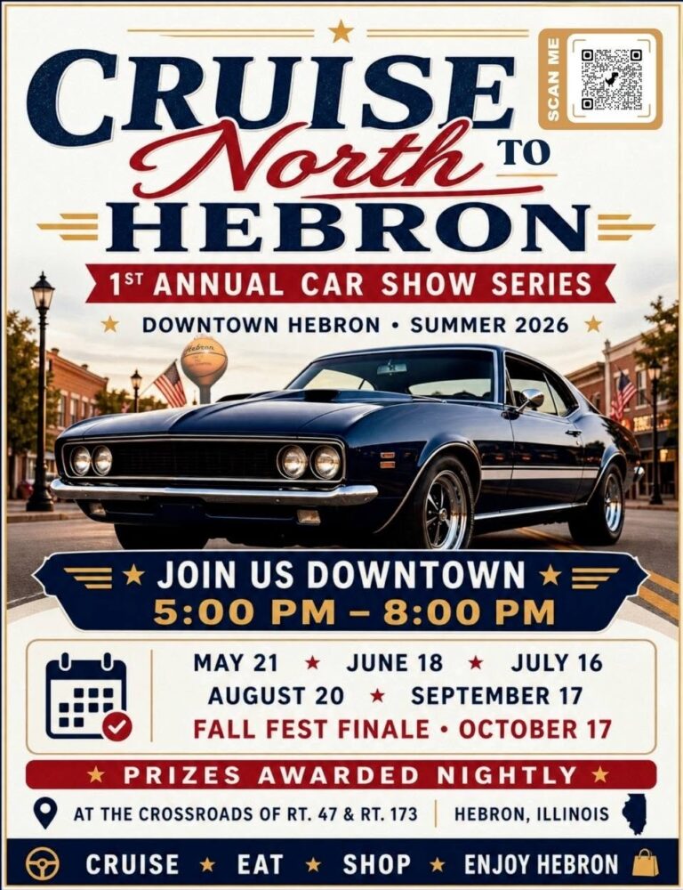 Cruise North to Hebron car show in Hebron, IL