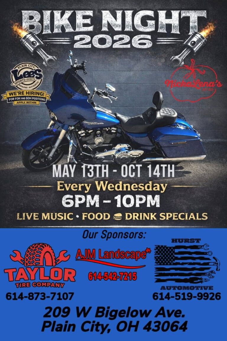 Lee’s Sports and Spirits Bike Night car show in Plain City, OH
