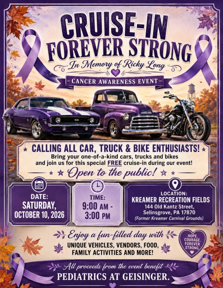 Forever Strong Cruise-In car show in Selinsgrove, PA