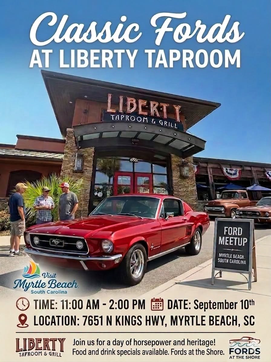 4th Annual Classic Mustangs Cruise In event at Liberty Taproom & Grill in Myrtle Beach, SC on September 10, 2026