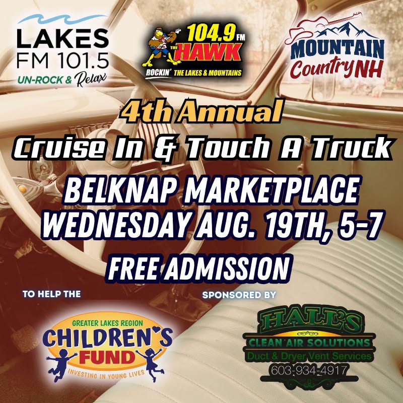 4th Annual Cruise in & Touch a Truck at Belknap Marketplace event at Belknap Marketplace in Belmont, NH on August 19, 2026