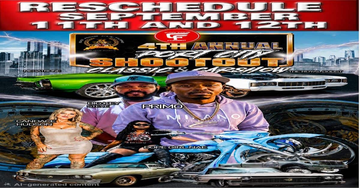 4th Annual Port City Shootout Classics & Car Show event at Mobile Dragway in Mobile, AL on September 11, 2026