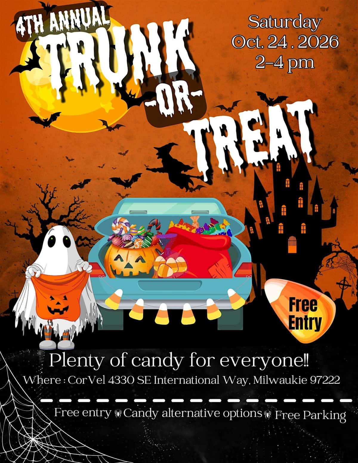 4th Annual Trunk or Treat at Corvel event at Corvel in Milwaukie, OR on October 24, 2026