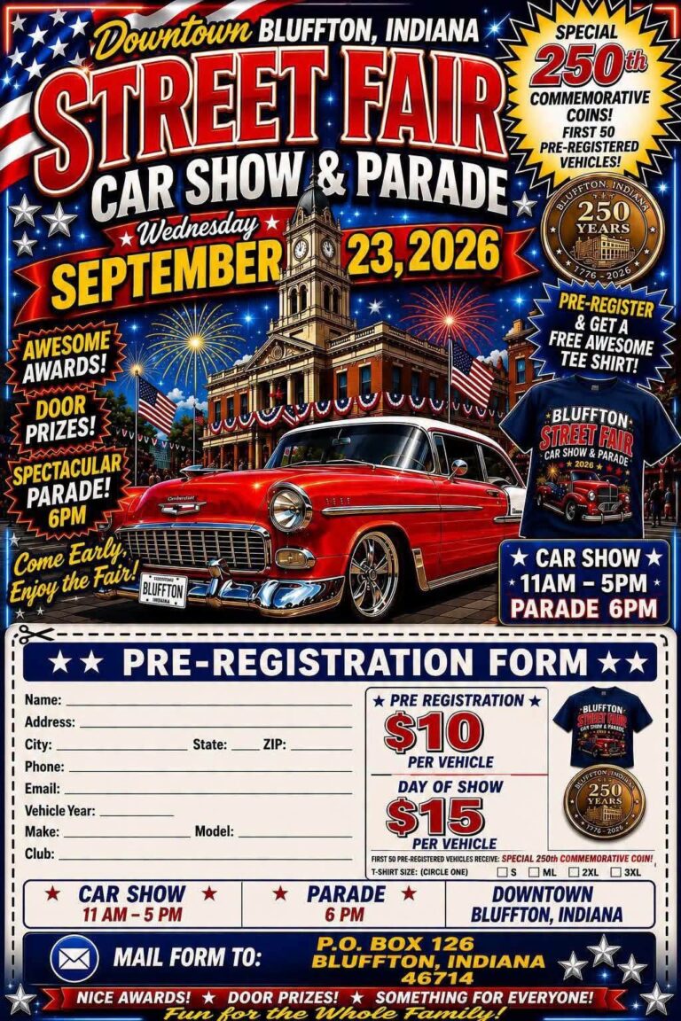 Downtown Bluffton Street Fair Car Show & Parade car show in Bluffton, IN