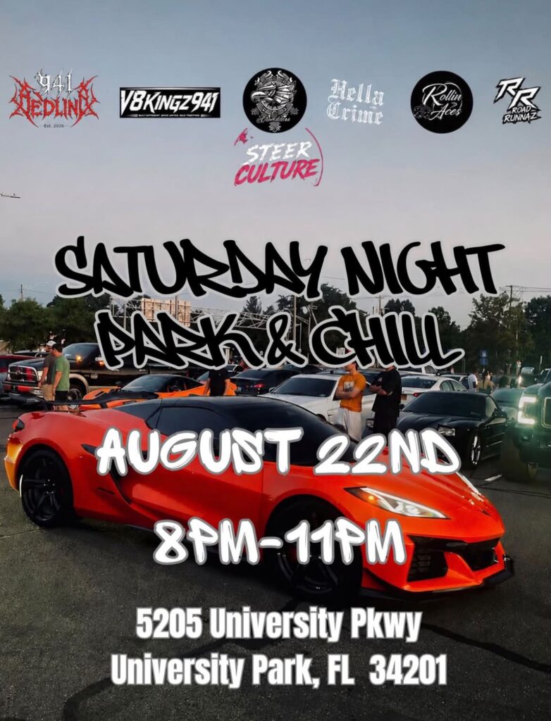 Saturday Night Park & Chill event at 5205 University Pkwy in University Park, FL on August 22, 2026