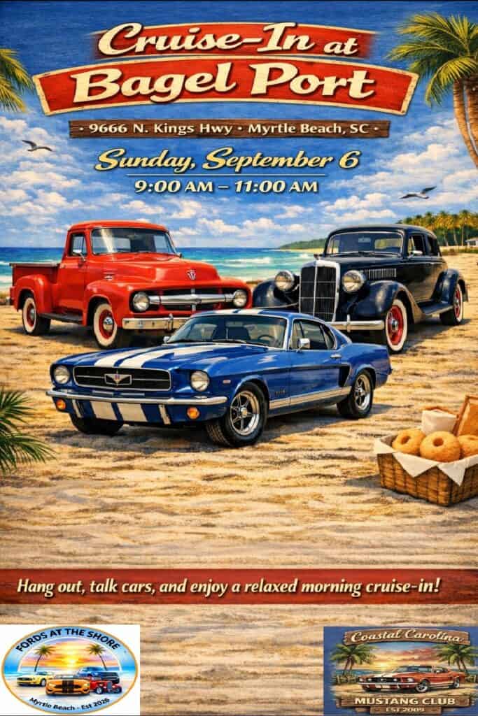 CCMC 2nd Annual Breakfast Cruise In event at Bagel Port Cafe & Deli in Myrtle Beach, SC on September 6, 2026