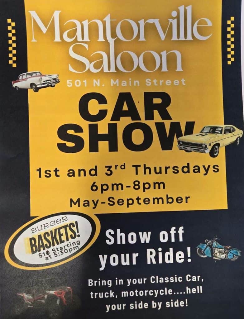 Mantorville Saloon Car Show event at Mantorville Saloon in Mantorville, MN on August 6, 2026