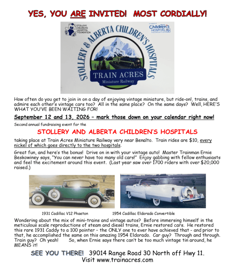 Stollery & Alberta Children’s Hospitals Benefit car show in Benalto, AB