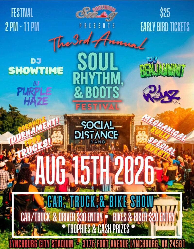 3rd Annual Soul Rhythm, & Boots Festival Car, Truck, & Bike Show event at Lynchburg City Stadium in Lynchburg, VA on August 15, 2026