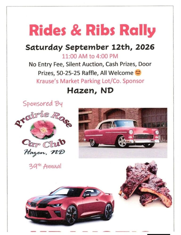 Rides & Ribs Rally Car Show car show in Hazen, ND