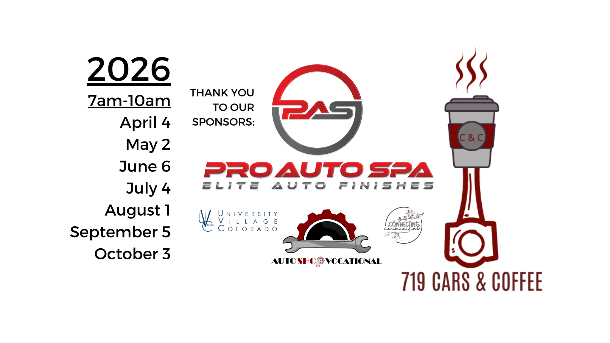 719 Cars & Coffee event at Panera Bread in Colorado Springs, CO on September 5, 2026