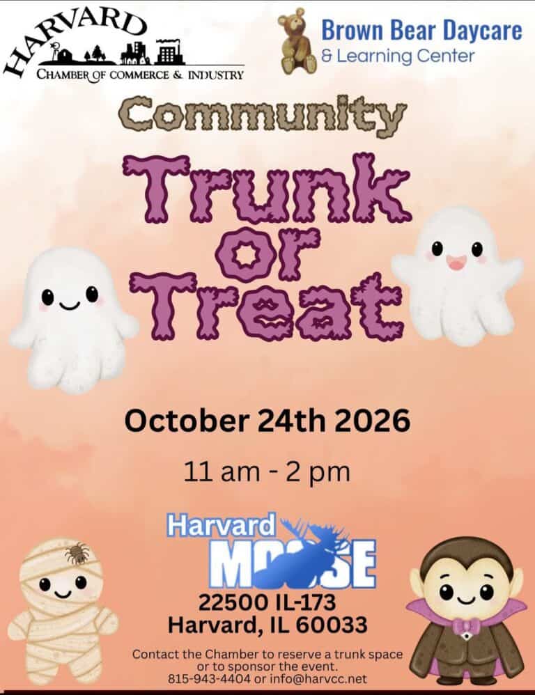 Community Trunk or Treat by Harvard Chamber of Commerce event at Harvard Moose Family Center in Harvard, IL on October 24, 2026
