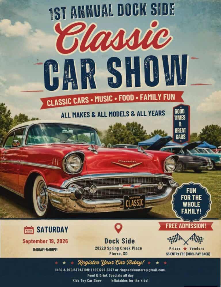 1st Annual Dock Side Car Show car show in Pierre, SD