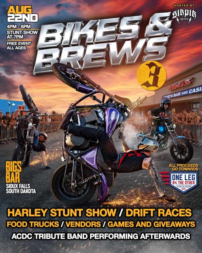 Bikes & Brews 3 event at Bigs Bar in Sioux Falls, SD on August 22, 2026