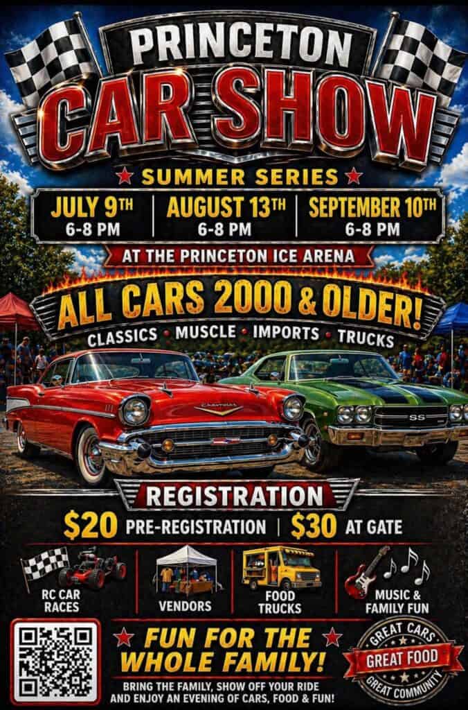 Princeton Car Show event at Princeton Ice Arena in Princeton, MN on August 13, 2026