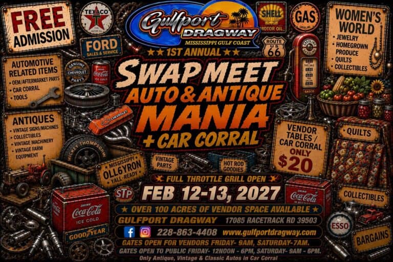 Swap Meet Auto & Antique Mania + Car Corral car show in Gulfport, MS