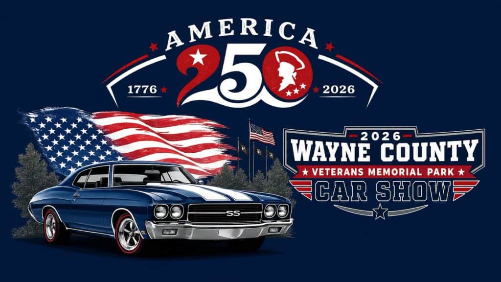 Vets Park Annual Car Show "Celebrating America 250" event at Wayne County Veterans Memorial Park in Richmond, IN on August 30, 2026