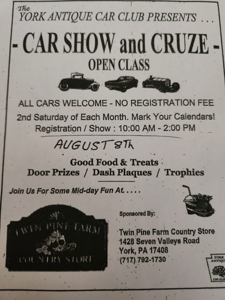 York Antique Car Club Car Show and Cruze car show in York, PA