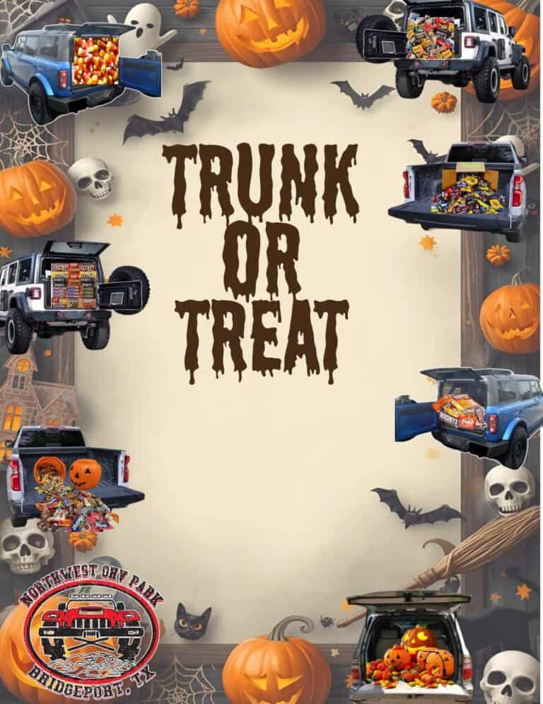 Trunk or Treat at Northwest OHV Park at Endeavor Bridgeport Adventure Park car show in Bridgeport, TX