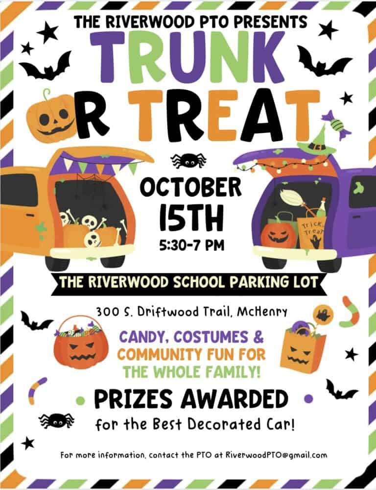Trunk or Treat at Riverwood Elementary School car show in McHenry, IL