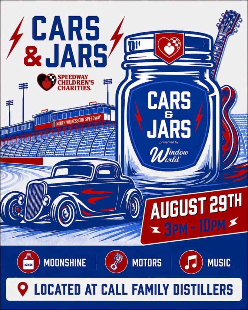 Cars & Jars presented by Window World at North Wilkesboro Speedway event at Call Family Distillers in North Wilkesboro, NC on August 29, 2026