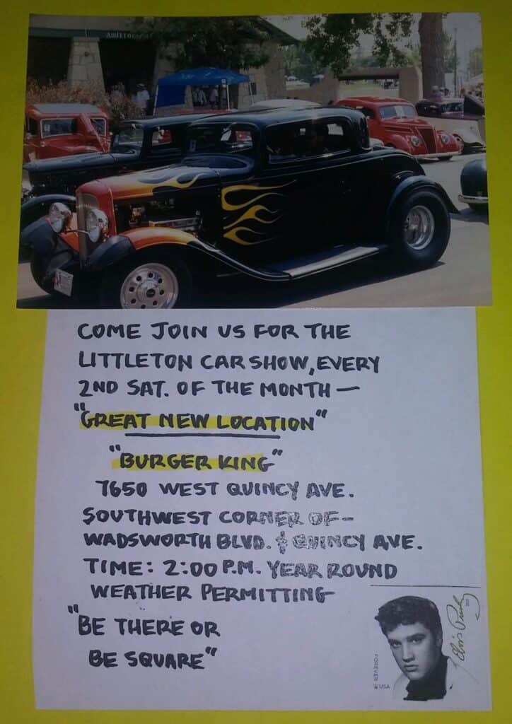 Littleton Car Show event at Burger King in Denver, CO on August 8, 2026