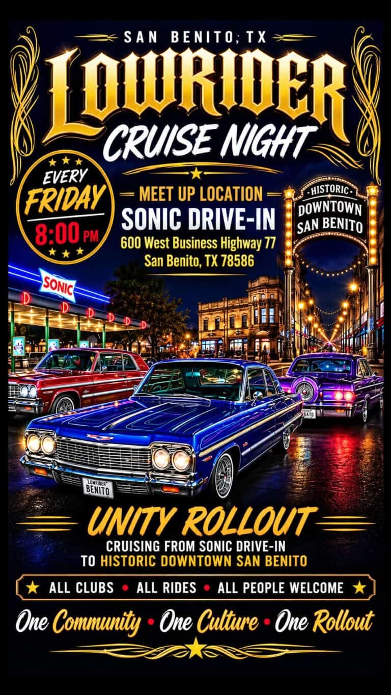 San Benito TX Lowrider Cruise Night car show in San Benito, TX