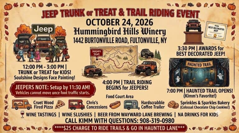 Hummingbird Hills & ADK Jeepers Trunk or Treat and Haunted Lane car show in Fultonville, NY