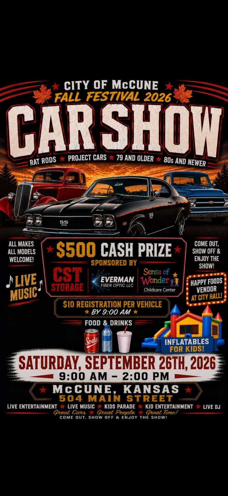 City of McCune Fall Festival Car Show car show in McCune, KS