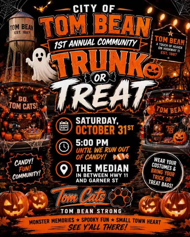 Tom Bean Trunk or Treat car show in Tom Bean, TX