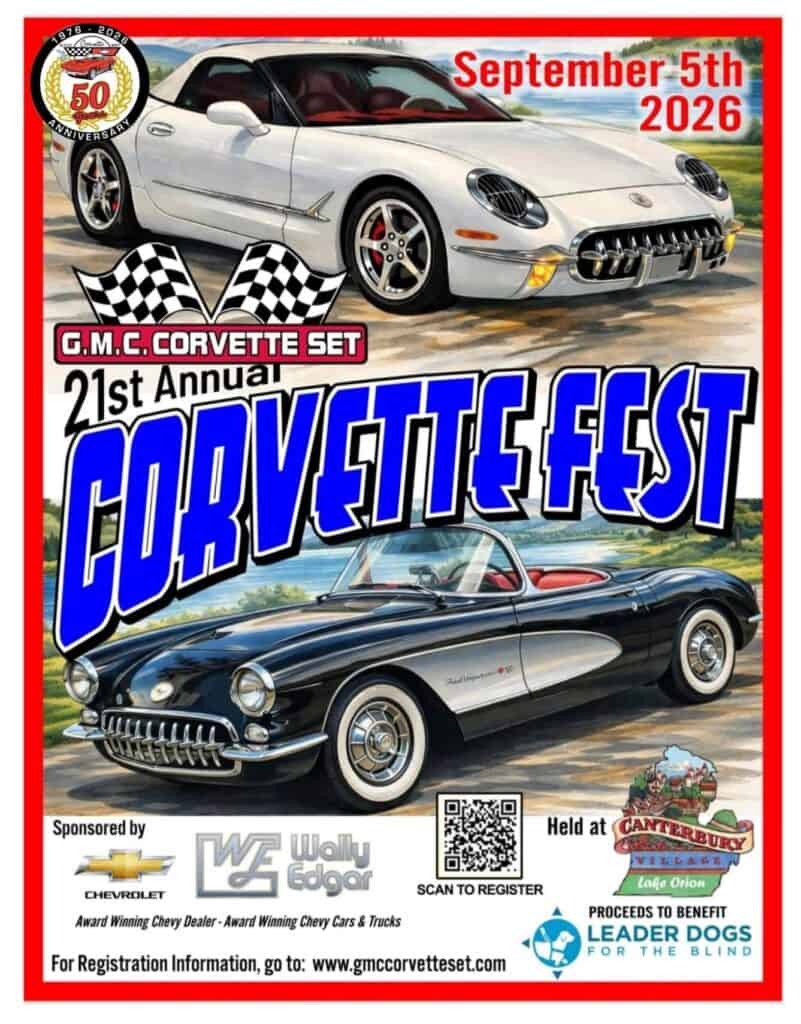 21st Annual Corvette Fest by GMC Corvette Set event at Canterbury Village in Lake Orion, MI on September 5, 2026