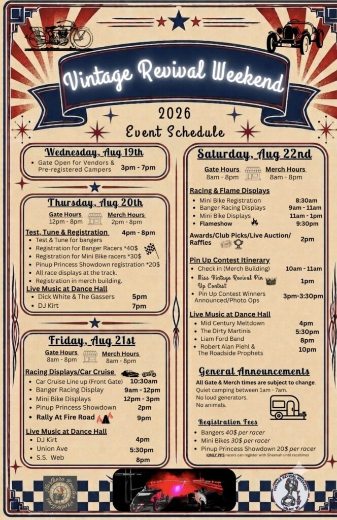 Vintage Revival Weekend event at Northeast WI Antique Power Association Grounds in Valmy, WI on August 19, 2026