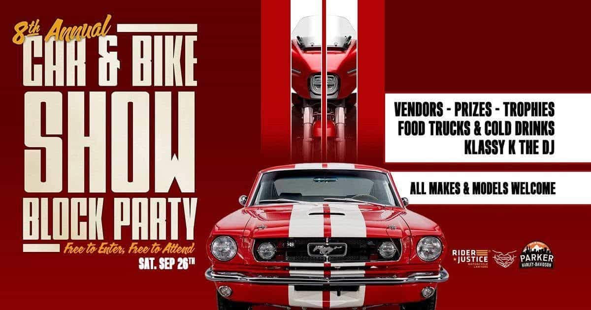 8th Annual Car & Bike Show Block Party event at Mile High Harley-Davidson of Parker in Parker, CO on September 26, 2026