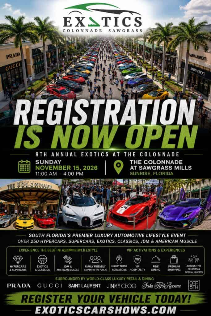 9th Annual Exotics at the Colonnade car show in Sunrise, FL