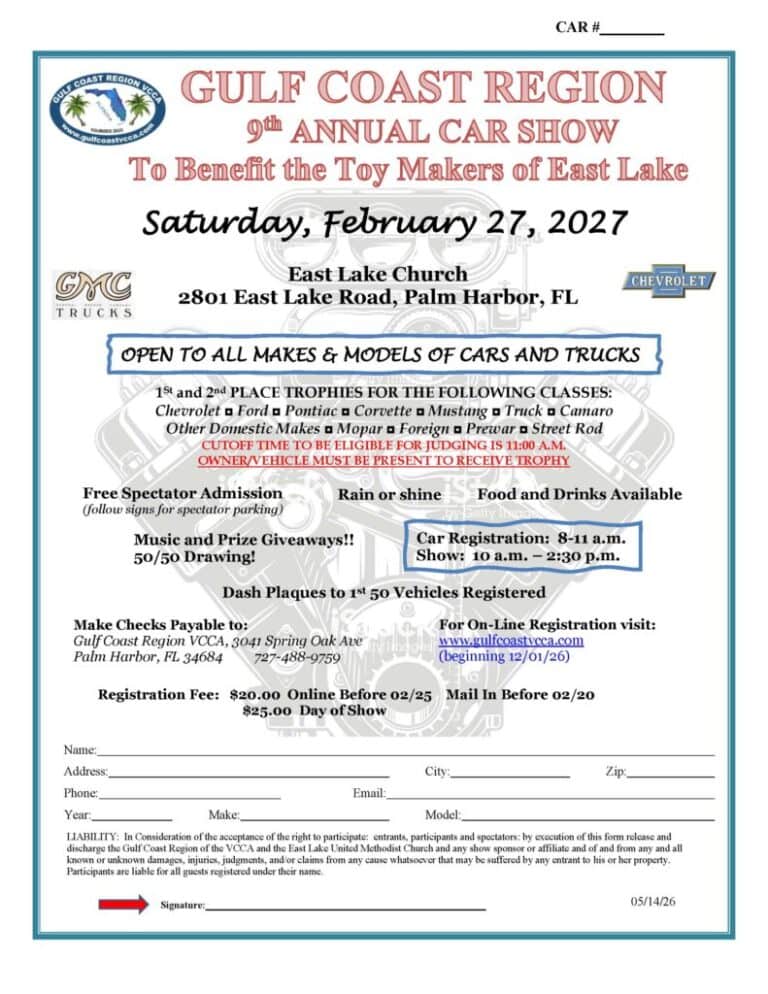 Gulf Coast Region 9th Annual Car Show car show in Palm Harbor, FL