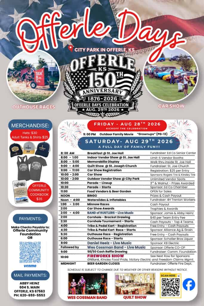 Offerle Days event at City Park in Offerle, KS on August 28, 2026