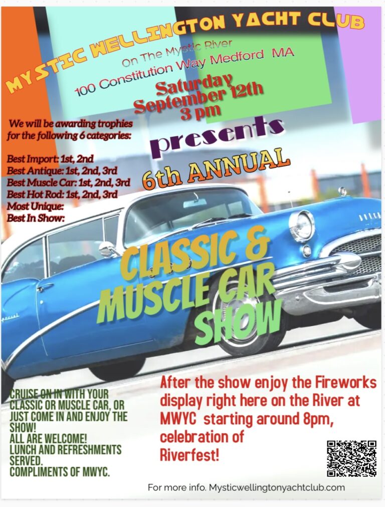 Mystic Wellington Yacht Club Cruise In car show in Medford, MA