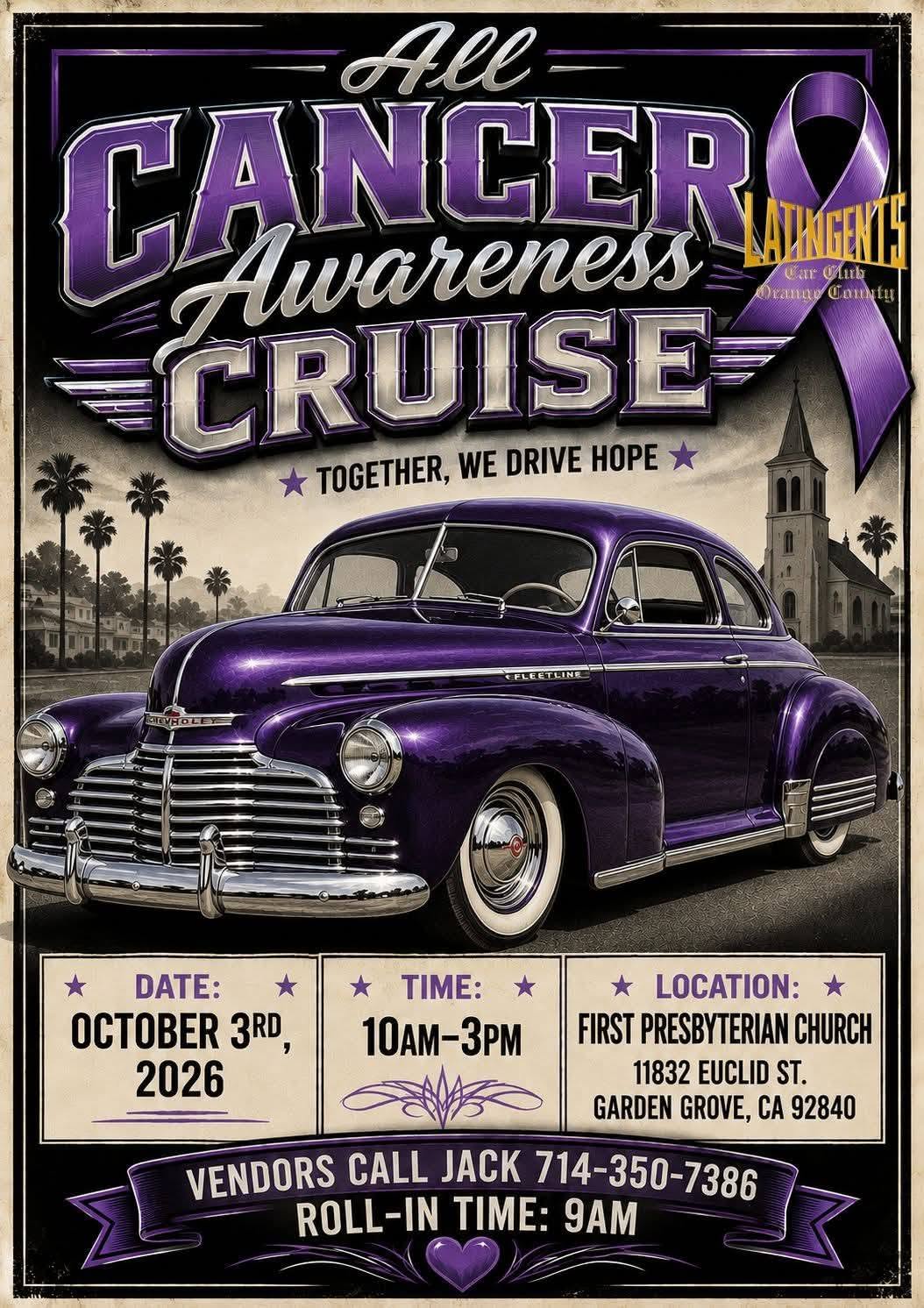 All Cancer Awareness Cruise event at First Presbyterian Church in Garden Grove, CA on October 3, 2026