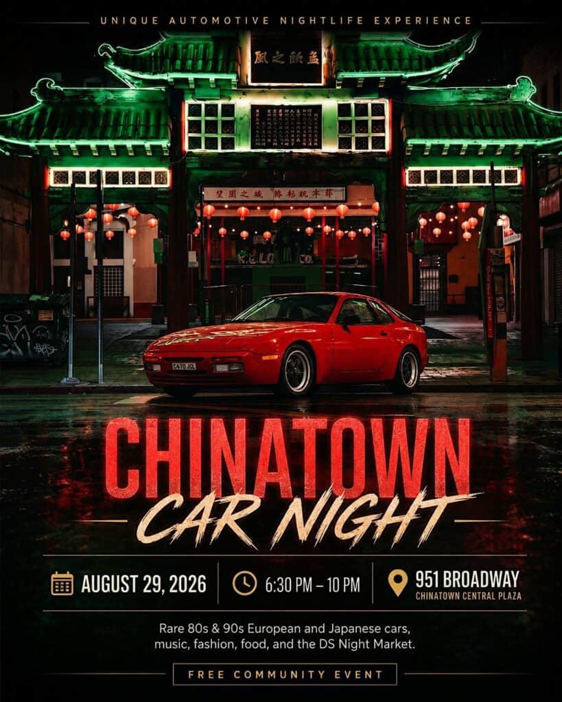 Chinatown Car Night event at Chinatown Central Plaza in Los Angeles, CA on August 29, 2026