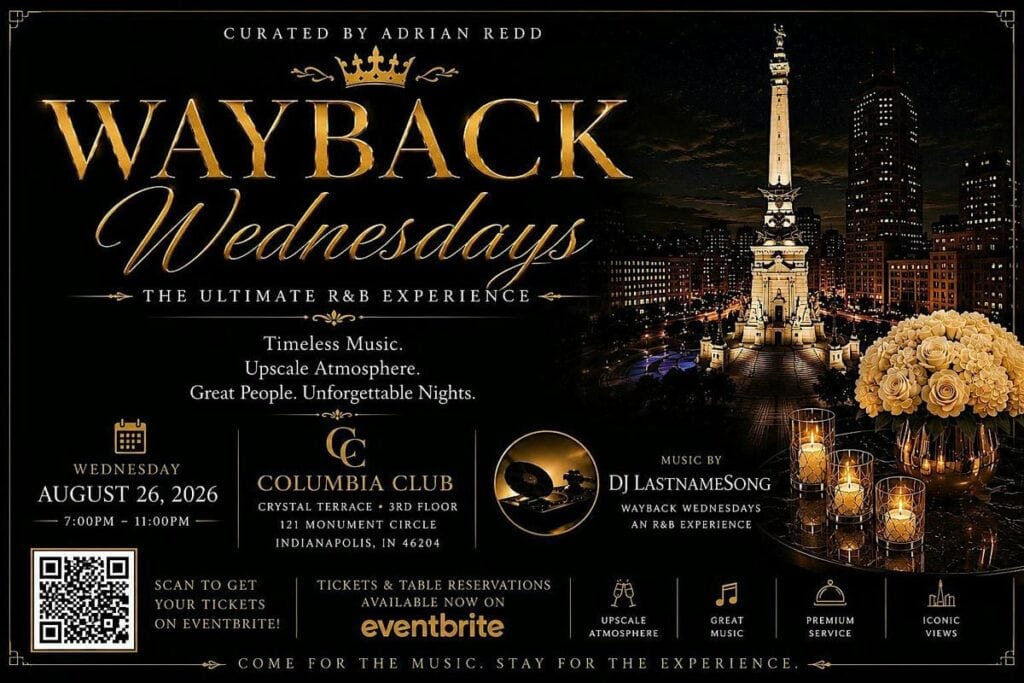 Wayback Wednesdays event at Columbia Club in Indianapolis, IN on August 20, 2026