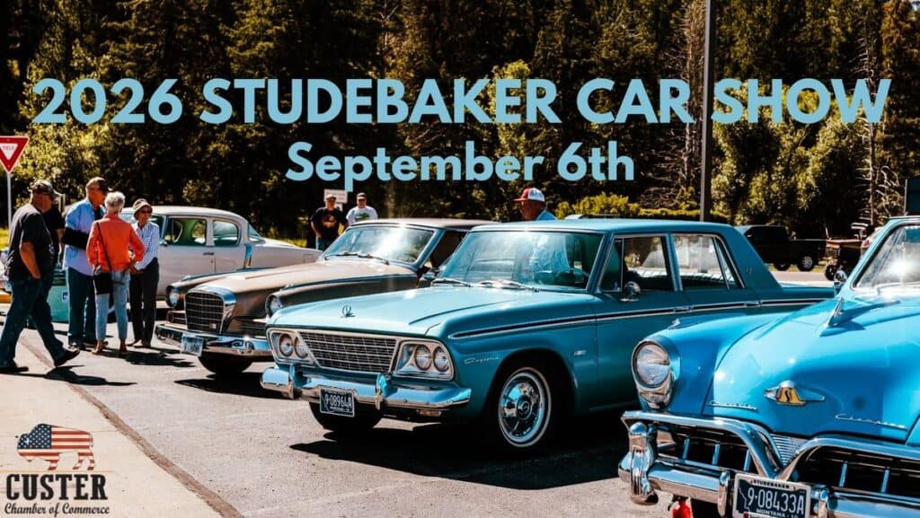 2026 Studebaker Car Show event at South 6th Street in Custer, SD on September 6, 2026