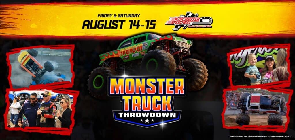 Monster Truck Throwdown event at Winchester Speedway in Winchester, IN on August 14, 2026
