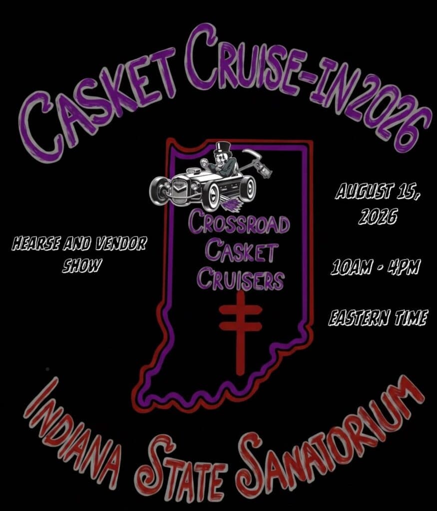 Crossroad Casket Cruisers Casket Cruise-In event at Indiana State Sanatorium in Rockville, IN on August 15, 2026