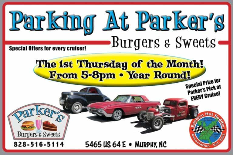 Parking at Parker’s car show in Murphy, NC