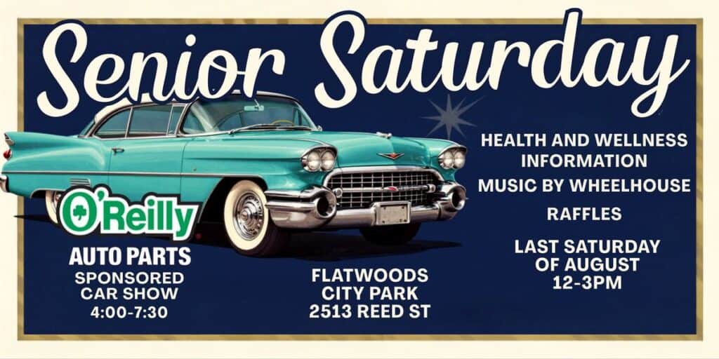 Senior Saturday Car Show event at Flatwoods City Park in Flatwoods, KY on August 29, 2026